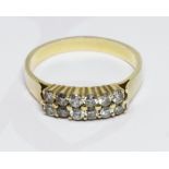 A two row diamond cluster ring, total approximate diamond weight 0.36 carats, band unmarked, gross