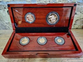 The Royal Mint, The Sovereign 2019 Five-Coin Gold Proof Set, five 22ct gold coins....