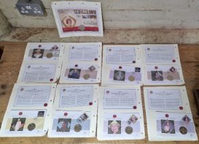 A group of 9 assorted commemorative coin first day covers, mainly Diamond Jubilee.