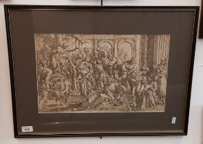 A 17th century etching, 44.5cm x 28cm, dated 1610 to lower right, framed and glazed.