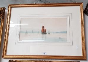20th century school, watercolour, boats on calm water, signed 'S B GIBSON, 1921', framed and glazed,