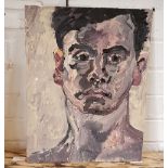 Adrian Johnson (British, b1960), oil on board, portrait of a man, untitled, 35.5cm x 45.5cm,