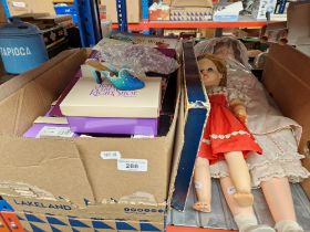 A mixed lot comprising two 1950s/60s dolls, vintage cardboard dressing dolls and 15 'Just the