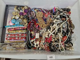 A box of assorted costume jewellery