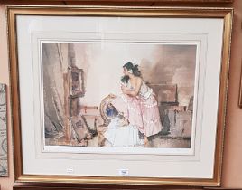 Three artist's proof prints after William Russell Flint together with associated book, all framed