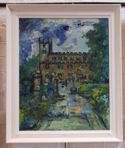 James Lawrence Isherwood, oil on board, 'Dean Church' (1972), 47cm x 59cm, details to verso,