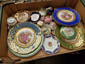 A box of assorted Limoges items, 21 pieces