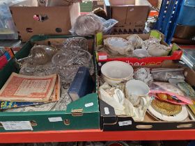3 boxes containing a mixed lot ceramics and glass including Royal Vale part tea set, Wade