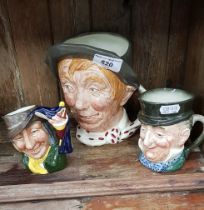 Royal Doulton character jugs - large ‘Jarge’ D6288 (1950-60), ‘Punch & Judy Man’ small D6593 (1964-