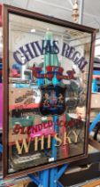 A Chivas Regal Scotch whisky advertising mirror.