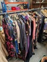 A quantity of approx. 48 vintage ladies fashion dresses.