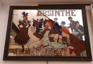 An Absinthe advertising mirror, 89cm x 63cm (overall).