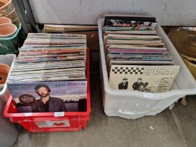 2 boxes of rock LPs