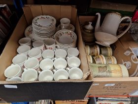 A mixed lot (2 boxes) of ceramics comprising country lane dinner wares, earthenware coffee set,