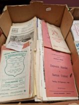 A box of assorted non league football programmes, approximately 120.