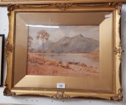 A Kirkpatrick, watercolour, 'A Highland Loch', framed and glazed, gilt frame, 53.5cm x 43.5cm (