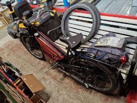 A 1952 New Hudson Auto cycle, registration WYJ 549, in working order, and with 2 spare tyres,