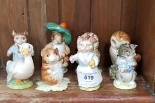 8 Beswick Beatrix Potter figures including ‘Miss Moppet’, ‘Thomasina Tittlemouse’ etc.