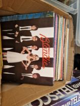 A box of rock and pop LPs including Blondie, The Police, etc.