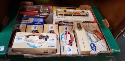 9 Corgi boxed buses including ‘Burlingham Seagull’ , ‘Leyland Tiger’ etc. together with a Joal