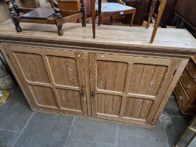 A Victorian pitch pine bookcase/school cupboard.