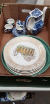 Royal Doulton cream and gold edge dinnerware and Two Aynsley Gold Bowery tureens and a cream jug,