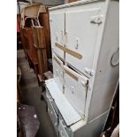 A mixed lot comprising grandmother clock, hall stand, folding steps and a 1950s kitchenette.