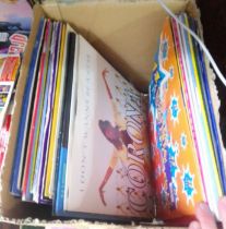 A box of assorted LPs, approximately 43.