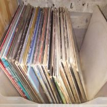 A box of assorted LPs including The Beatles, Pink Floyd, Rolling Stones etc.
