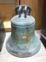 A large George III mid 18th century bronze bell by Whitechapel Bell Foundry, marked 'Lester & Pack
