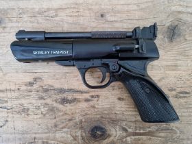 A Webley & Scott Tempest .22 calibre air pistol, 22cm long, with manual and box. (BUYER MUST BE 18