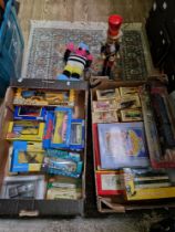 Two boxes of assorted boxed diecast toys to include Corgi (Harry Potter, Thunderbirds, Cameo Circus,
