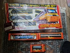 A Hornby high speed train set with boxed rolling stock & a BR Co-C0 diesel engine