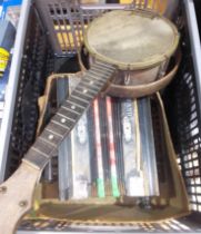 A banjo and an accordion/squeeze box.