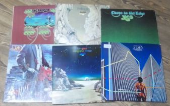 Six Yes LPs.= including first pressings.