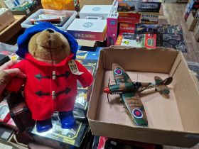 A Paddington Bear & a metal model plane