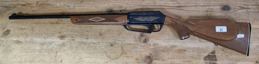 A Power line model 922 .22 calibre air rifle, 96cm long, with soft bag. (BUYER MUST BE 18 YEARS