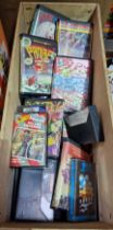 A box of assorted Oric video games