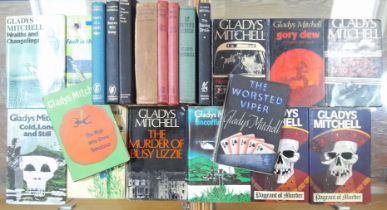 Gladys Mitchell, assorted hard back titles including The Worsted Viper 1st edition 1943 etc.