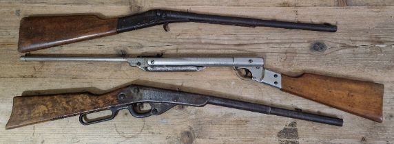 Three small vintage air rifles comprising of a Haenel 20 .177 calibre break barrel, 88cm long, a