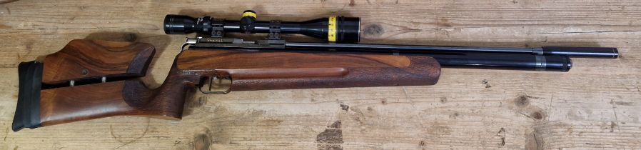 An Air Arms Shamal .177 calibre PCP air rifle, with walnut stock, serial no.00681, with Tasco 6-