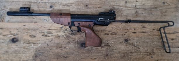A Cougar .22 calibre air pistol, 48cm long, with box. (BUYER MUST BE 18 YEARS OLD OR ABOVE AND
