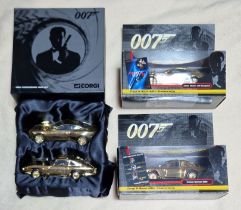 Three Corgi James Bond 007 40th Anniversary diecast sets comprising of an Aston Martin DB5
