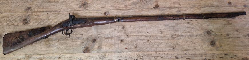 A mid 19th century Indian musket, 149cm overall length.