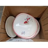 Crown Devon Stokholm, 11 pieces including dinner paltes, breakfast plate and two tureens.