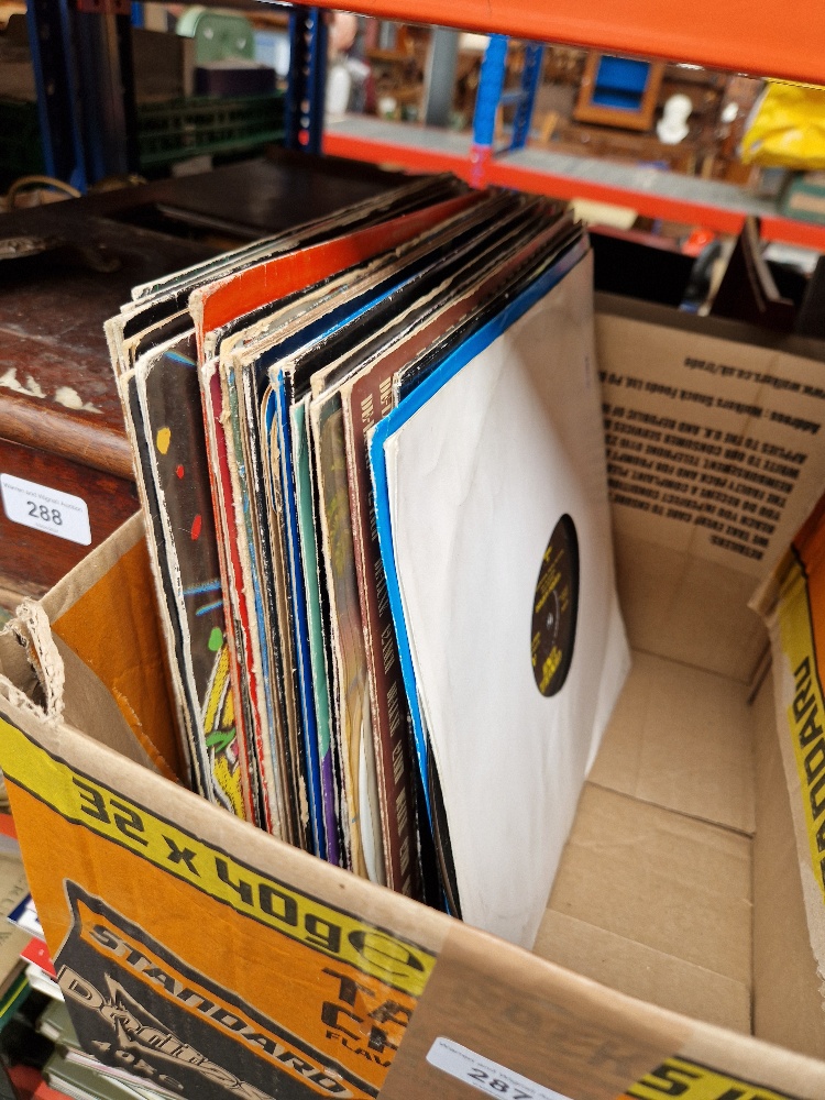 A box of Disco & Funk 12" vinyl records.