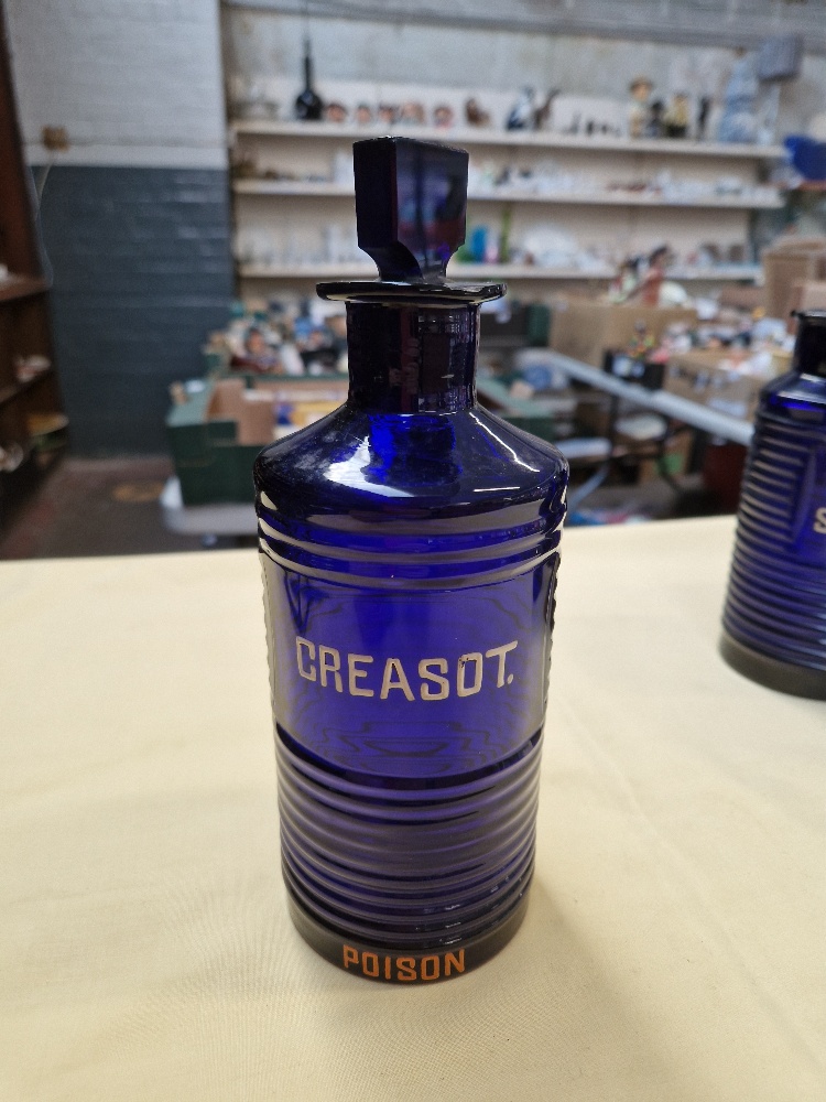 A group of four blue apothecary bottles - Image 4 of 8