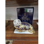 A Royal Crown Derby paperweight - Harbour Seal, Limited Edition 2083/4500, gold stopper, signed to