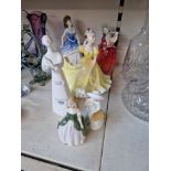 6 Royal Doulton figurines including ‘Michelle’ HN4158, ‘Autumn Breezes’ HN1934 etc. All in good