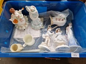 Various figurines to include Coalport, Royal Worcester, etc together with various ceramics to